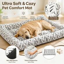 Pet Plush Mat, Suitable For Large, Medium And Small Dogs And Cats, Ultra Soft Fluffy Supportive Padded Dog Bed Mat, Machine Washable Durable Non-Slip Warm Sleeping Pad, Suitable For Indoor Home Sofa And Floor - Black and White - View 6