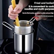 Stainless Steel Multi-Function Mini Deep Fryer Oil Strainer Pot, Deep Design, Home And Commercial Use, Induction Cooktop Compatible, Oil-Saving - View 7