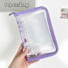 1pc A6 Glitter Zipper Binder, Transparent Storage Bag, Sticker Storage Book, Pencil Case, PVC Material, A6 PP High Transparency Inner Page Refill, IDOLME, Suitable For Document Bag/Stamp Album/Scrapbook/Sticker Book/Pencil Case, K-Pop Photo Album, Savings Book, Diary, Planner, Etc. - A6 - View 9