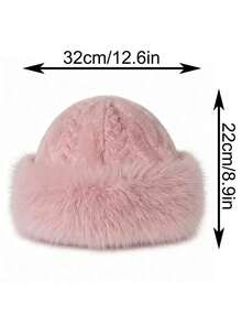 1pc Women's Autumn/Winter Luxury Plush Bucket Hat - Thick Fluffy Warm Ear Protection Mongolian Style Hat, With Ear Flaps To Make Face Look Smaller, Lightweight Elastic Polyester, Machine Washable - Multicolor - View 4