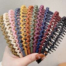 1/5/10pcs Set Girls Candy Color Solid Color Headbands, Non-Slip Tooth Design, Girls Face Wash Headbands, Hair Accessories, Headbands - Multicolor - View 5