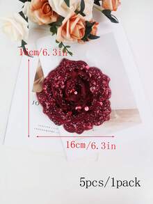 1pc Multi-Color Handmade Embroidered 6-Layer 3D Raised Crystal Rose Flower Patch With Beads, Suitable For Clothing Accessories, DIY Apparel, Wedding Dress Decoration - Multicolor - View 34