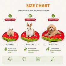 Cute Strawberry Shaped Pet Mat, Soft Plush Small Animal Bed Pad, Washable Fluffy Sleeping Mat, Suitable For Rabbits, Hamsters, Kittens, Puppies, Guinea Pigs, Warm And Comfortable Pet Floor Mat Home Decor - View 2