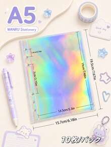 10pcs A5 Transparent Loose-Leaf Sticker Storage Pages, PP Transparent Binder Refill Pages, Suitable For DIY Sticker Albums, Planners, Notebooks, Diaries, Scrapbooks, Passport Holders, School And Office Supplies,Back To School - Transparent - View 17