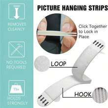 Heavy-Duty Picture Hanging Strips Adhesive Hooks For Drywall No-Drill Removable Polyamide Frame For Home And Office Decor - White - View 8