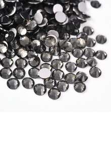 Flat Round Rhinestones SS6 SS10 SS12 Nail Art Crystals Clear White AB Black DIY Decoration For Phone Cases Clothing 1440pcs/Pack - A - View 4