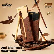 Pensil Heksagonal Anti-Gigit Rasa Pahit Disney HB/2B untuk Siswa, Bentuk Tulisan yang Benar, 10 buah/paket. Pensil, Pena Tulisan Tangan, Ujung Pensil Tidak Mudah Patah, Tahan Lama, Perlengkapan Belajar, Alat Tulis. - 10 - View 2