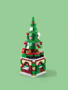 6-In-1 Santa Claus, Snowman, Reindeer, Christmas Tree, Small Train, Christmas House, Gingerbread House, Reindeer Sleigh, Christmas Cake, Waffle House, Christmas Tree Music Box Building Block Set, 14+ Years Old Educational DIY Assembly Model, Christmas Party Decor,Building Blocks Train,Christmas Tree Decorations,Car Building Blocks - Multicolor - View 13