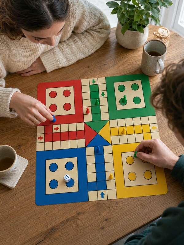 1 Set Permainan Papan Ludo Kayu Warna-warni, Bentuk Persegi atau Bulat, Desain Lintasan Klasik dengan 1 Kantong Keping Permainan, Cocok untuk Acara Keluarga, Permainan Dewasa, Permainan Kelompok, Permainan Anak Laki-laki, Permainan Anak Perempuan, Permainan Dadu, Pesta, dan Latihan Logika