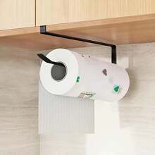 Metal Wall-Mounted Paper Towel Holder, Drill-Free Multi-Function Kitchen Storage Rack, Space-Saving Kitchen Organizer, Can Store Paper Towels, Plastic Wrap, Aluminum Foil And Tea Towels, Easy To Install, Practical Kitchen Home Gift - A - View 13
