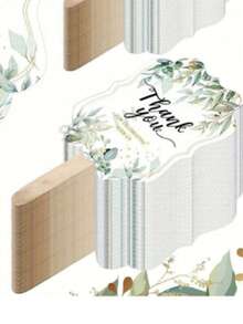 40/30/20/10pcs Elegant Wedding Wooden Fan Set, Bridal Gift, With Wooden Handle, Modern Floral Pattern Design, Wedding Supplies, Suitable For Bridal Party, Dance Props, Anniversary Gifts, Wedding Decor, Guest Wedding Favors, Wedding Floral Paper Fan Gifts (No Bowknot) - Multicolor - View 7
