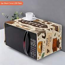 1pc Grey Microwave Cover With White Flower And Butterfly Pattern - Suitable For Oven Replacement, Microwave Dust Cover, Oven Cover, Used For Home Kitchen Decor, Wedding And Birthday Party Decoration, Floral Theme Appliances - Yellow Lemon - View 5