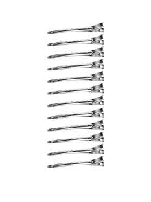 48pcs/24pcs/12pcs/1pc Metal Duckbill Hair Clips For Women Styling And Sectioning, Silver Long Hair Pins, Crocodile Clips For Curly Hair, Suitable For Thick Hair, Salon, Bow DIY - Multicolor - View 7