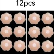 2/6/12pcs Women's Nipple Covers, Reusable Silicone Self-Adhesive Invisible Nipple Covers With Travel Storage Box - Standard - View 13