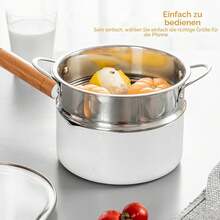 A Durable Stainless Steel Steamer Basket With A 21.5 Cm Diameter, Compatible With Most Pots And Perfect For Daily Steaming Needs. - View 4