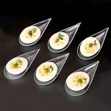 4 Inch Teardrop Shaped Mini Appetizer Plates, Dessert Spoons, Dessert Cups, Reusable Mini Dessert And Appetizer Plates, Small Plates, Suitable For Desserts, Cakes, Sundaes, Puddings, Cold Drinks, Snacks, Fruits, Ice Cream, Catering, Yogurt, Storage, Salad Dressing Cups, Condiment Containers, Wedding Parties - Transparent - View 3