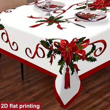 1pc Spring/Summer Tablecloth_Rectangular Tablecloth, Suitable For Christmas/New Year Decoration, Vintage Floral Pattern Tablecloth, Suitable For Picnic/Dinner/Kitchen/Dining Table Decoration, Party/Gathering - A - View 5