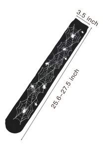 1pc Halloween Gothic Style Thigh High Socks, Spider Web Over Knee Stockings, Suitable For Cosplay Party - Multicolor - View 7