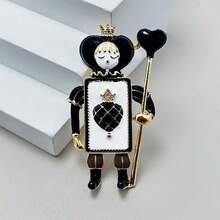 1pc Men's Creative Cute Heart & Spade Soldier Brooch Cartoon Figure Bag Pin Decorative Accessory - Cartoon Doll Brooch - View 2