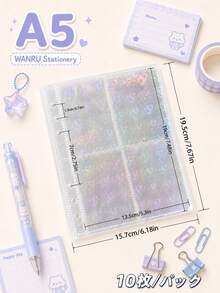 10pcs A5 Transparent Loose-Leaf Sticker Storage Pages, PP Transparent Binder Refill Pages, Suitable For DIY Sticker Albums, Planners, Notebooks, Diaries, Scrapbooks, Passport Holders, School And Office Supplies,Back To School - Transparent - View 13