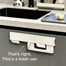 Cleverly Designed Foldable Trash Can Holder | No Drilling Required, Sealed Odor-Proof, Quick-Clip, Ready To Use With Trash Bags | Suitable For Bathroom, Kitchen, Office Desk, Wall-Mounted Multi-Function Storage Rack - Multicolor - View 2