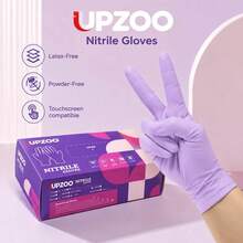 Găng tay Nitrile dùng một lần màu tím nhạt UPZOO, nhiều quy cách, phù hợp để rửa bát, sơn, tẩy lông tại nhà và dọn dẹp vệ sinh - Hộp đựng màu tím nhạt - Xem 2