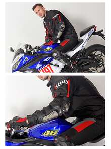 1 Pair Racing Motorcycle All-Season Knee Pads, Off-Road Riding Anti-Fall Anti-Slip Knee Protection Armor, Stainless Steel Protective Gear - one-size - View 10