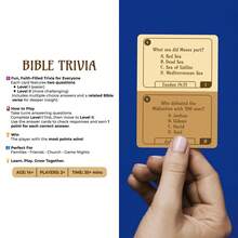 Kartu Permainan Kuis Trivia Alkitab, Set Kartu Pertanyaan Pengetahuan Iman, Permainan Interaktif untuk Hiburan Pesta Keluarga. - Khaki - View 5