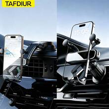 TAFDIUR Car Phone Holder Set, Suction Cup Base + Air Vent Base, 360° Rotating Anti-Shake Adjustable Car Phone Mount - Multicolor - View 3