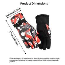 1 Pair Winter Warm Gloves, Thermal Lined & Thickened, Cold-Proof & Warm, Unisex, Suitable For Outdoor Cycling, Skiing - Multicolor - View 4