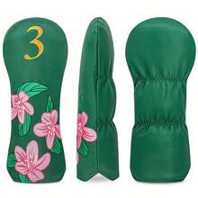 1PC Exquisite Golf Hybrid Headcover With Floral Embroidery. Made Of PU Material, It Shields Golf Club Head Against Scratches And Dust, Practical Accessory For Daily Golf Use. - Multicolor - View 7