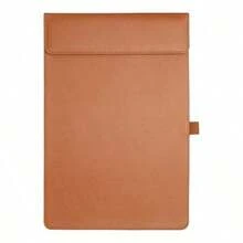 1pc A4 Leather Clipboard Meeting Pad Office Supplies A4 Folder Gold Foil Signature Board - Multi - View 8