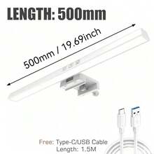 GYJAETM 1pc Computer Monitor Hanging Light Bar, Screen Hanging Light, Clip-On Screen Light, Stepless Dimming, Three Color Temperatures, 60-Minute Timer, Anti-Glare Eye-Protection LED Screen Light, Touch Control USB Reading Light, Suitable For Home Office Use, Anti-Blue Light, Gaming - Multicolor - View 17