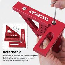 3D Multi-Angle Carpenter Square With Scriber, 22.5-90 Degree Drawing Line Ruler With Pin, Precision Woodworking Protractor For Carpenters, Craftsmen And DIY-Ideal Gift - MM - View 7