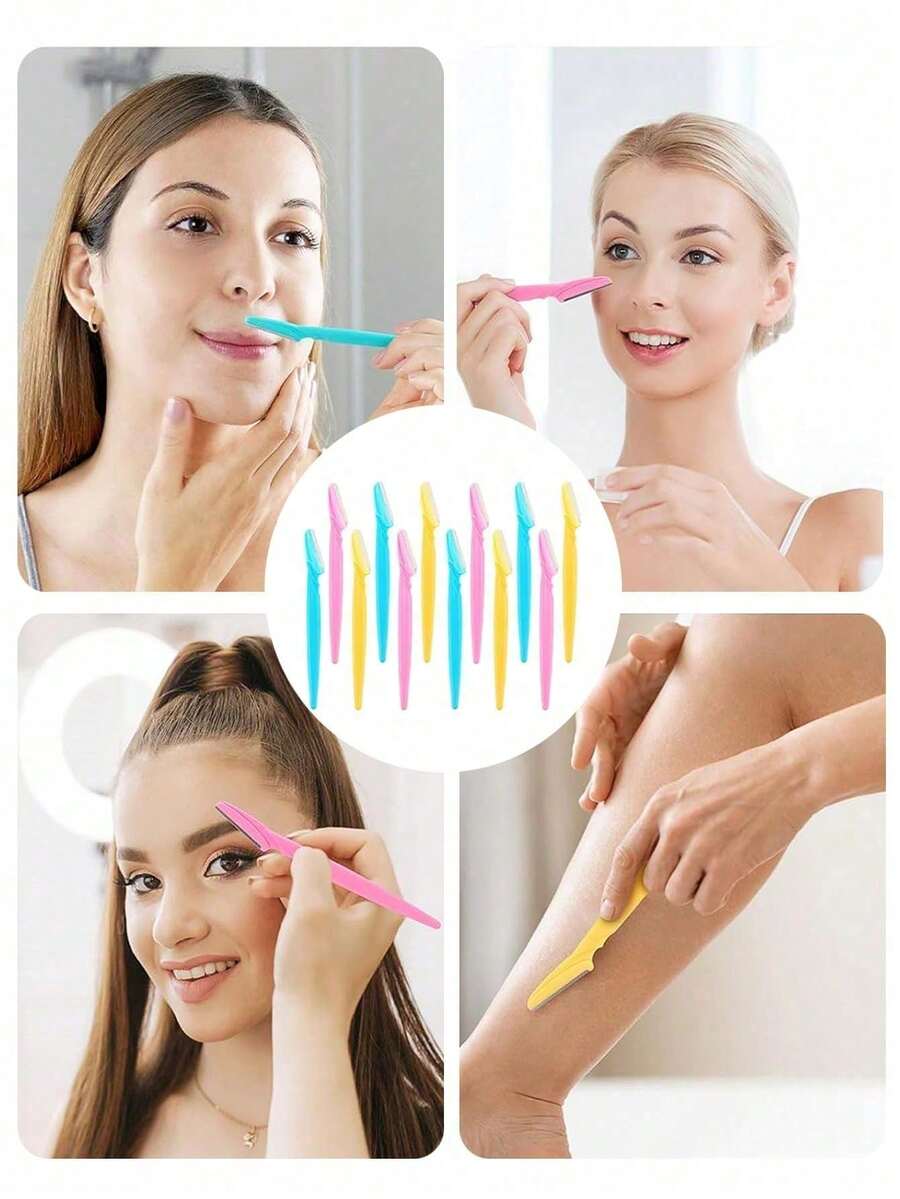 48/24/12/1pc Women's Exfoliating Razor - Unisex Facial Razor And Shaving Tool - Exfoliating Facial Razor And Exfoliator, Skincare Tool, Makes Skin Smoother - Multicolor - View 1