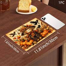 Autumn Scarecrow Print Pattern Drainage Mat/Absorbent Mat/Drying Mat For Coffee Machine And Tableware - Absorbent Polyester Desktop Protector With Rubber Non-Slip Backing, For Kitchen Countertop Decoration - Home Bar And Dining Table Placemat - Multicolor - View 11