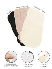 10pcs Disposable Non-Woven Fabric Breast Pads, Black Gourd-Shaped Non-Woven Fabric Breast Pads, Strapless Self-Adhesive, Skin-Friendly Invisible Comfortable - Multicolor - View 5