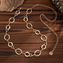 2pcs/Set Gold & Silver Dual-Tone Minimalist Women's Fashion Metal Waist Chain, Suitable For Daily Commute And Versatile Occasions Like Friends Gathering, Vacation Dinner, Ball, Party, Music Festival, Etc. Also Can Be Given As A Gift To Friends, Family, Mother, Girlfriend, Or As A Birthday Gift, Valentine's Day Gift, Mother's Day Gift - Gold 1 - View 15