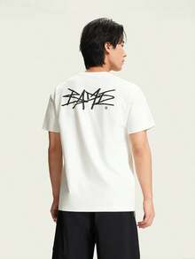 LI‑NING BADFIVE Men Ice‑Feel Moisture Wicking Graphic T‑Shirt AHSW181 - Milky - View 2