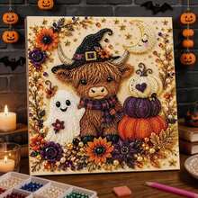 1 قطعة لوحة رسم اللؤلؤ للهالوين جديدة جداً DIY رسم الماس ديكور جداري صورة معلقة - متعدد الألوان - مشاهدة 1