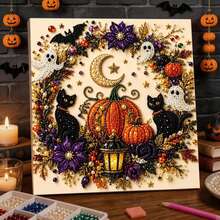 1 قطعة لوحة رسم اللؤلؤ للهالوين جديدة جداً DIY رسم الماس ديكور جداري صورة معلقة - متعدد الألوان - مشاهدة 3
