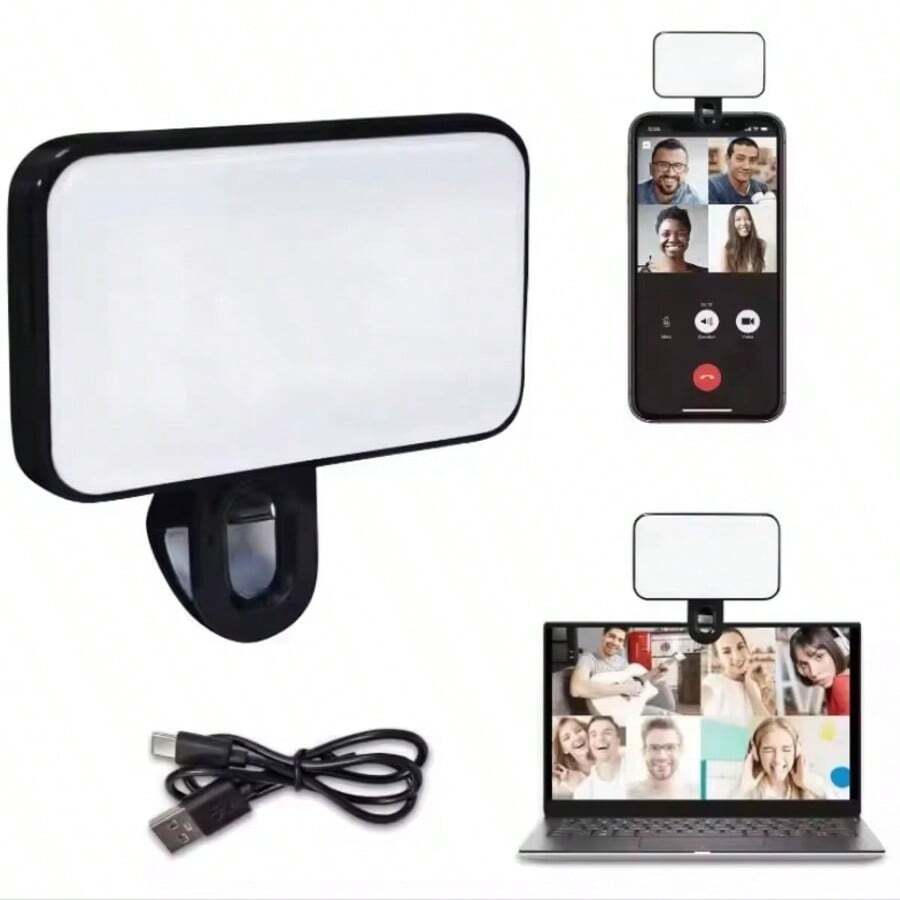 Portable Rechargeable LED Phone Fill Light With 3 Lighting Modes, Mini Rechargeable Clip-On Fill Light For Selfies, Photos, And Videos - View 1