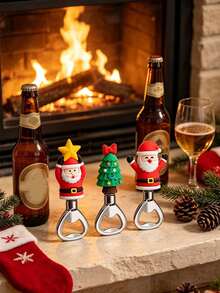 Christmas Themed Bottle Opener, Practical Kitchen Tool, Suitable For Masquerade, Home Kitchen, Backyard Party And Other Occasions, Ultra-Lightweight And Compact, Can Be Hung As Cute Decoration When Not In Use - Multicolor - View 5