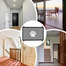 No-Drill Pet Fence Gate Mesh, Easy Installation Without Drilling, Suitable For Indoor And Outdoor Use. As A Partition Fence, Applicable For Doorways, Hallways, Balconies, Yards, Cats And Dogs, Dual-Purpose Protection, Easy Installation For Home And Yard, Thoughtful Gift For Pet Owners, Suitable For Dog And Cat Families, Can Be Given As A Housewarming Gift Or Pet-Themed Holiday Gift - Black - View 4