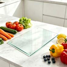 2pcs Set Transparent High-Quality Tempered Glass Cutting Board, Kitchen Rectangular Fashion Right Angle Chopping Board, Durable Shatter-Resistant Heat-Resistant, Fashion Easy To Clean, Suitable For Cutting Vegetables, Plating, Baking, Cooking, Christmas, Birthday Gift - View 5