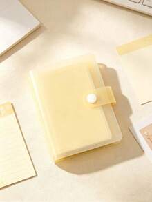 1pc/2pcs 1-Pocket Ins Style Minimalist Matte Macaron Color Snap Button Card Album, 3-Inch Idol Photo Card Portable Storage Album, Multi-Functional Storage Album, Jewelry Storage, Sticker Storage - 3-inch - View 8