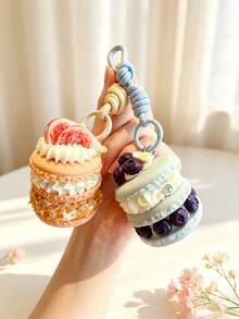 Creative Realistic Macaron Cake Bag Charm Keychain, 3D Shaped Pendant, Novel Gift For Daily Outings And Bag Matching, Perfect For Friends, Family, Couples, Besties, And Holiday Gifts - Multicolor - View 5
