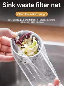 500/300/100/30pcs Sink Kitchen Garbage Filter Net, Kitchen Cleaning Tool, Anti-Clogging Drain Strainer, Vegetable Washing Basin, Dishwashing Sink, Disposable Drain Rack, Drain Net, Disposable Sink Filter Net, Pool Cleaning, Anti-Leak Net, Pocket Style, Household Kitchen Supplies, Kitchen Utensils And Supplies - Multicolor - View 9
