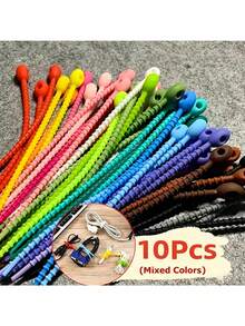 100pcs Multicolor Silicone Zipper Tie Keychains, Reusable Adjustable Cable Organizer Straps, Multi-Purpose Twist Ties Food Storage Bag Clips, Suitable For Earphone Cables, Home Kitchen Office Travel, Durable Soft Desktop Storage Supplies, Assorted Colors - Multicolor - View 14