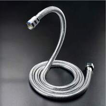 1pc Stainless Steel Flexible Shower Hose Long Bathroom Shower Water Pipe Extension Tube Bathroom Accessory Withstands 8.82LB Water Pressure - Silver - View 2